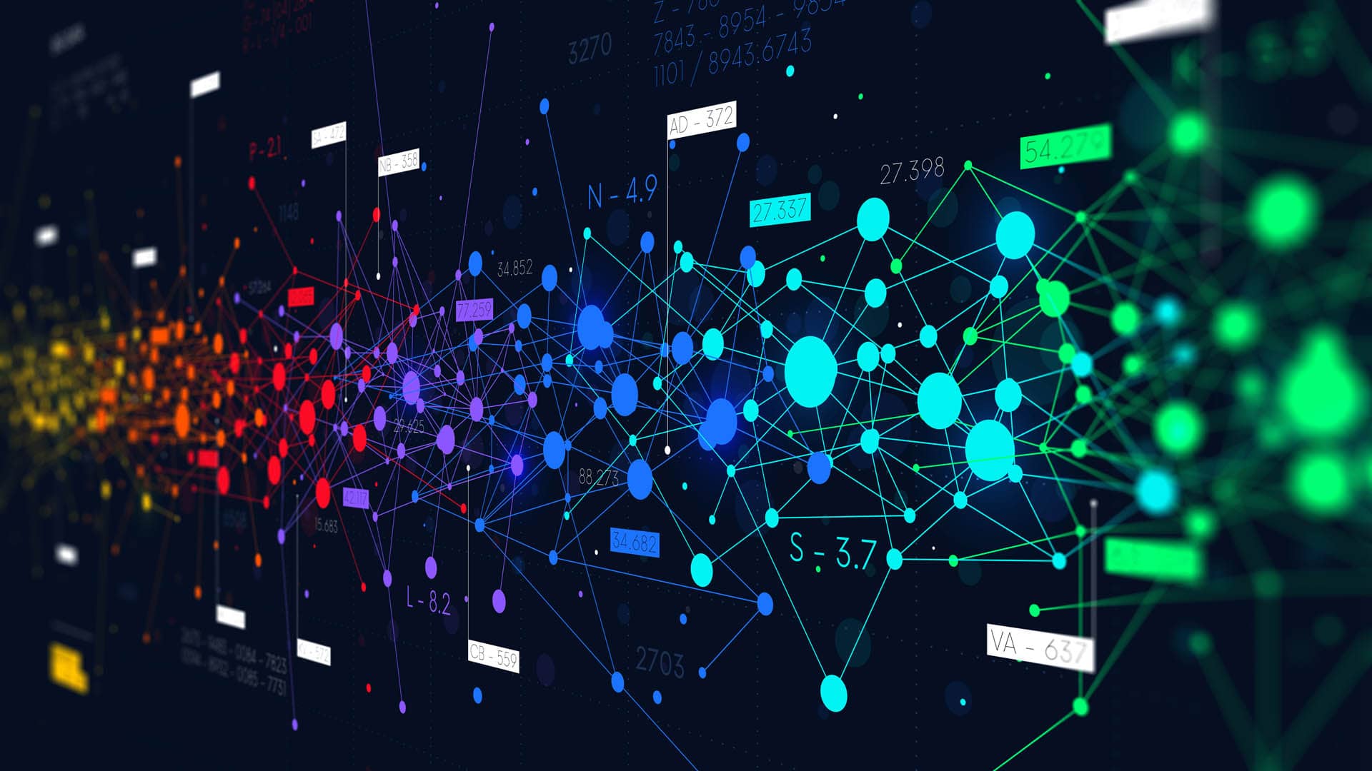 Colored abstract information networks, financial analytics big d